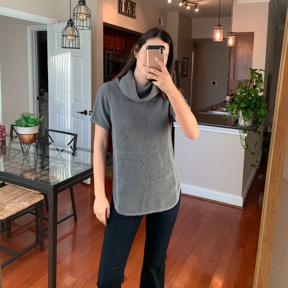UGG Turtleneck Sweater Cotton Tunic Charcoal XS